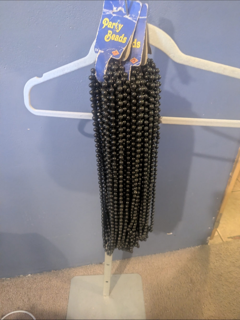 36 Black Party Beads Necklace Strands 33 Inch Mardi Gras Beads Beaded Necklace